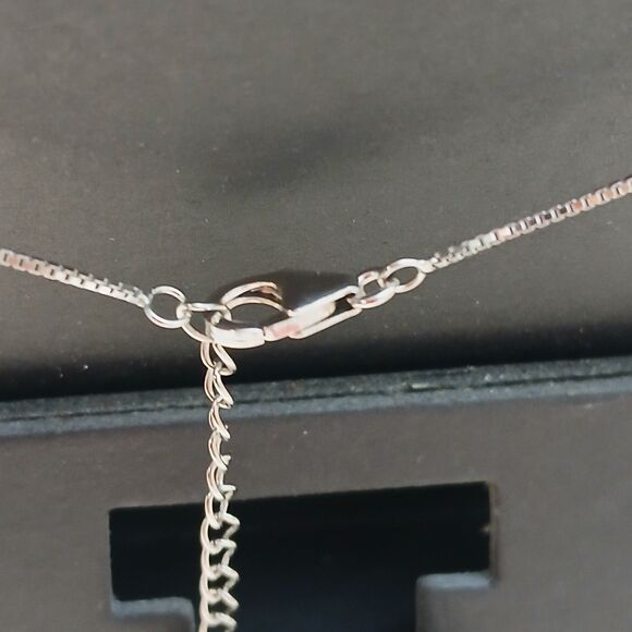 Sterling Silver Single Strand Silver Tone Blue Agate Cameo Lady Pendant Necklace - Picture 4 of 5